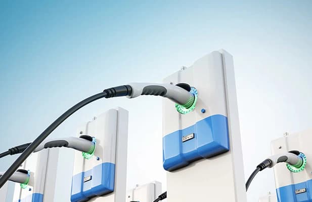 AC charging stations with connected charging cables